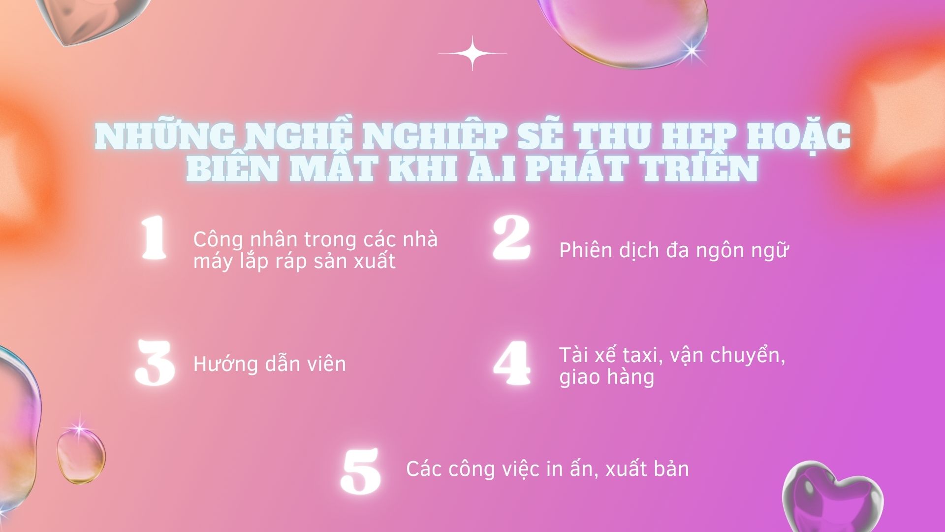 NHỮNG NGHỀ NGHIỆP SẼ THU HẸP HOẶC BIẾN MẤT KHI A.I PHÁT TRIỂN